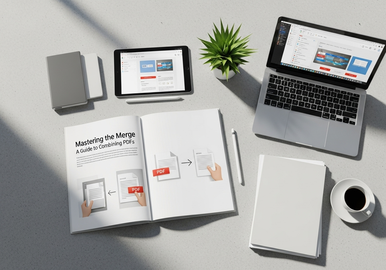 Multiple PDF files being organized and merged into one document